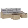5 Piece Sofa Set with Cushions Poly Rattan