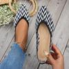New Women's Pointed Toe Flat Shoes Solid Color Knitted Slip on Shoes Casual Breathable Ballet Flats Women Flat Shoes Loafers