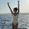 Two-piece Solid Flower One-piece Swimsuit