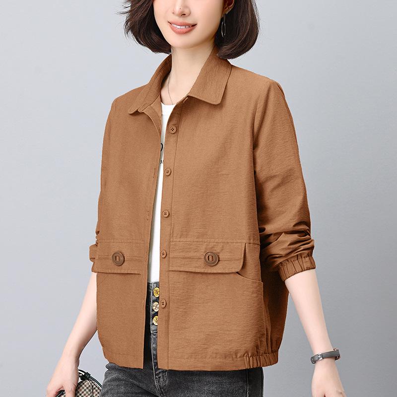 Women's Spring/Autumn Casual Short Jacket 2024 - Korean Style for Middle-Aged Moms