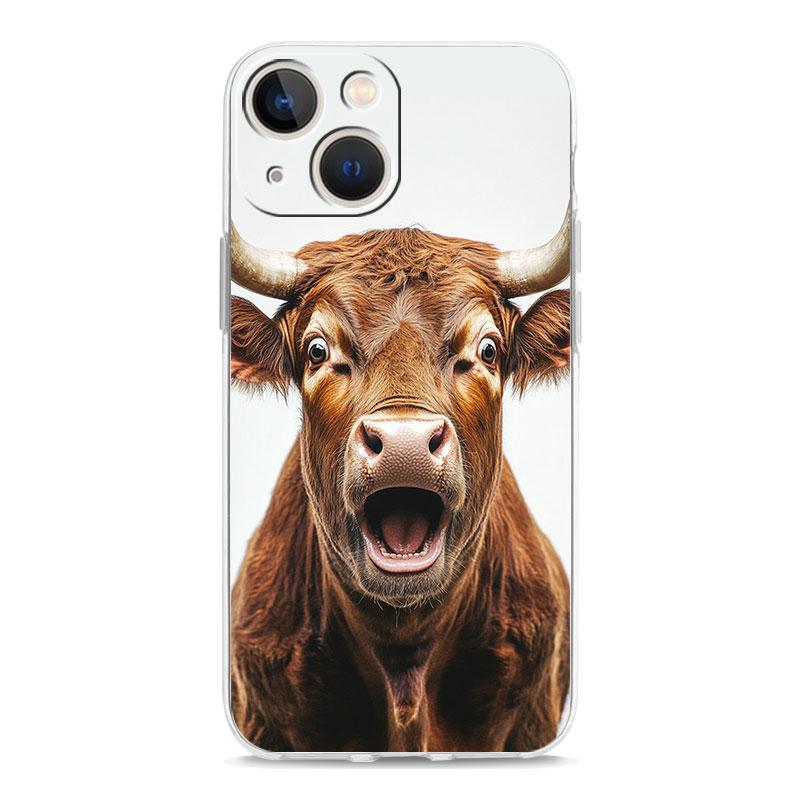 Phone Case For iPhone 17 Cases iPhone Air 16 15 12 13 14 Pro Max 7 8 Plus 16Pro iPhone11 Clear Soft Cover Bull Animal