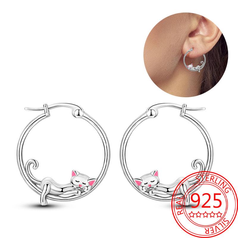 Brincos de abelha para menina adorável amarelo preto dançando abelha feliz s925 brincos de argola presente de aniversário joias de prata