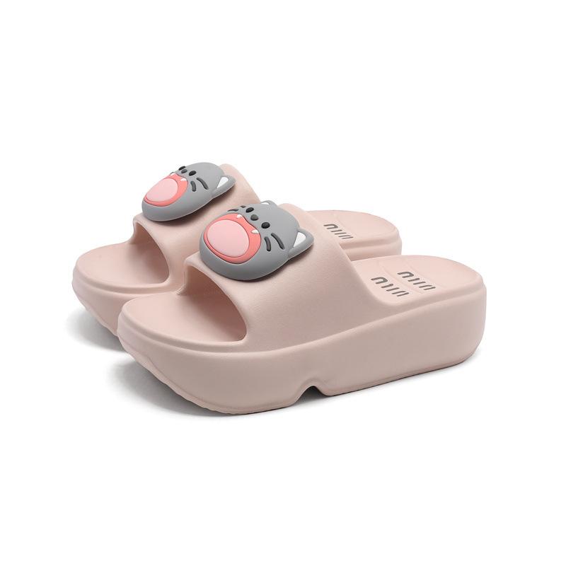 

Fashion Summer Women Slippers Design Bathroom Beach Indoor Anti-slip Wear-resistant Increase Height Slippers Cartoon Comfort Home Shoes 35-36