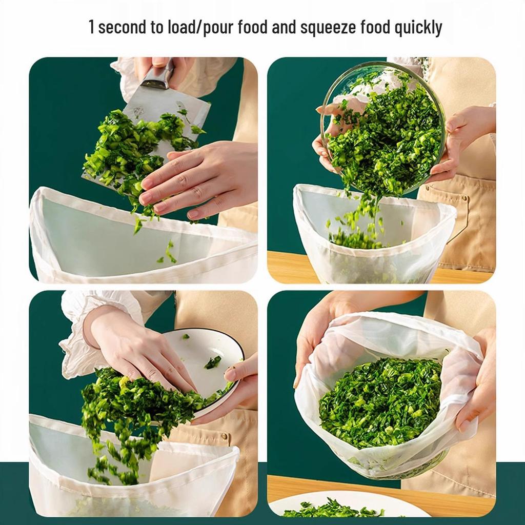 Vegetable Drain & Filter Bag - Dumpling Filling Squeezer & Soy Milk Strainer for Household Use