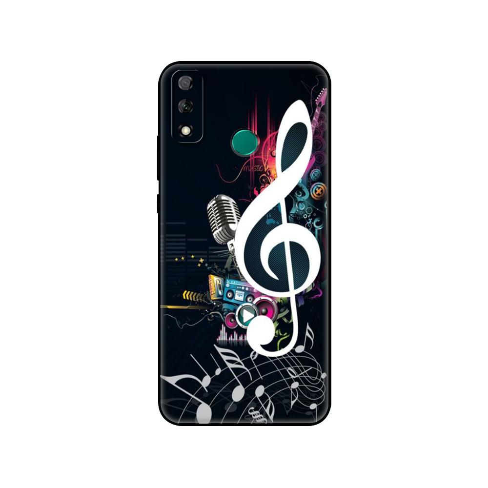 Black Tpu Case For Huawei Y9S Y6S Y8S Y5P Y7P Y8P Case For Huawei Y5 Lite Prime Y6 Cover Musical Notes Violin Classical Music