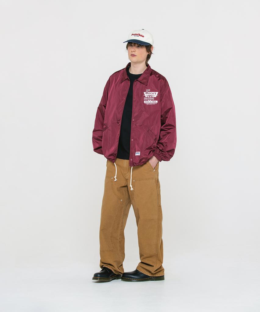 Aeca Aeca Record Shop Nylon Coach Jacket-Burgundy