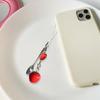 Creative Tomato/Fork/Spoon Bag Charm Colorful Resin Beaded Keychain Pendant Versatile Purse Accessory Gift for Women