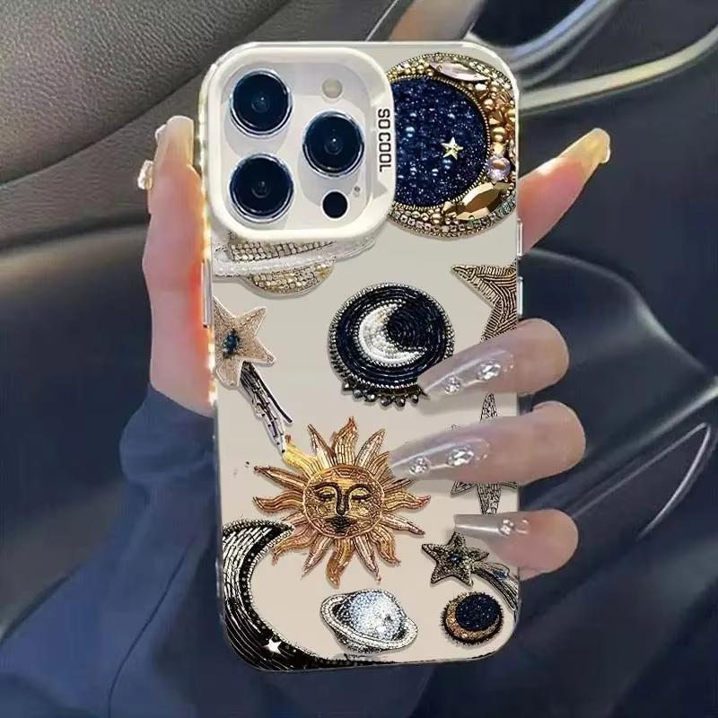 Abstract Painting Sun And Moon Phone Case For iPhone 11 12 13 14 15 16 16e 17 Pro Max MINI 7 8 Plus XR XS Shockproof Coverover