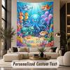 Ocean Mermaid (103) Theme Personalized Tapestry Custom Name Text Wall Hanging Tapestry Home Background Decoration