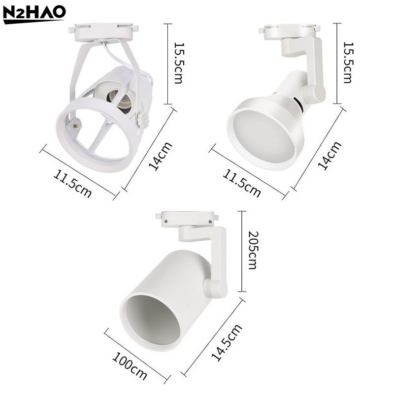 Adjustable PAR30 LED E27 Track Light Bracket Base 2/3Wires Rail Ceiling Lamps Holder Clothing Store Living Room Commercial Use