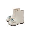 Autumn/Winter 2025 Korean Style Girls' Leather Princess Boots: Velvet-Lined, Soft Sole Short Boots