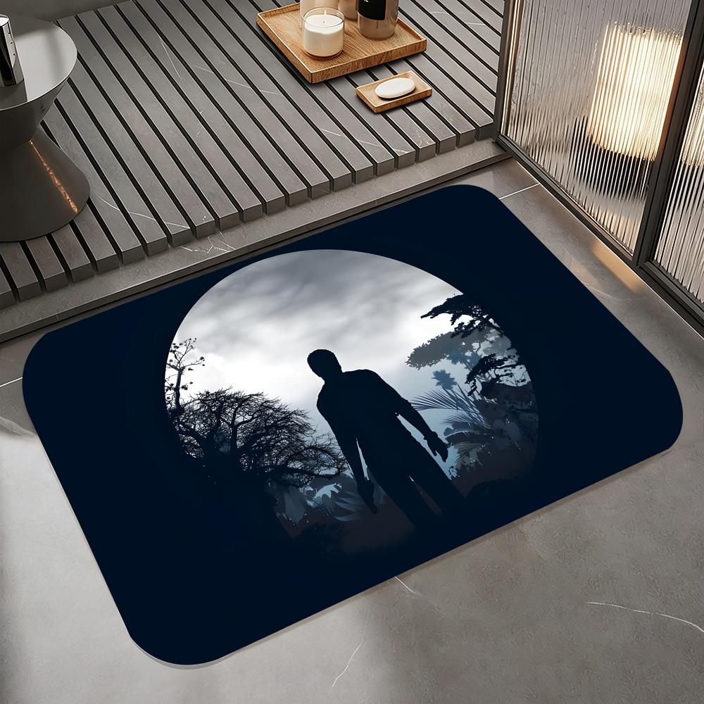 Game U-Uncharted Floor Mat Diatomite Bath Mat, Quick Dry Absorbent Non-Slip Door Mat