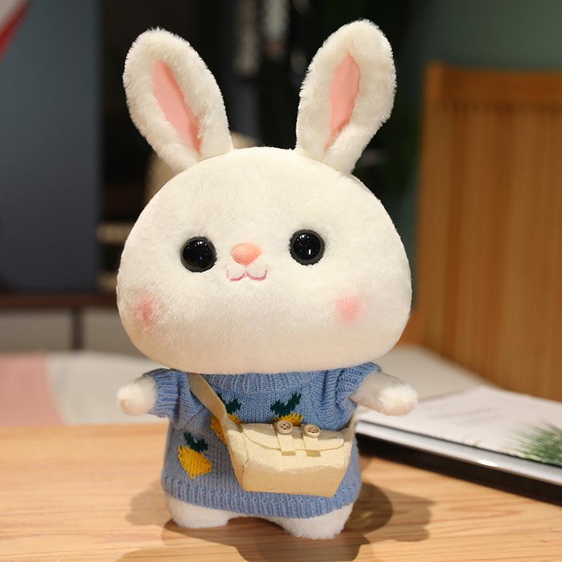Rabbit Doll Drag Little Rabbit Creative Doll White Rabbit Plush Toy Gift for Girls