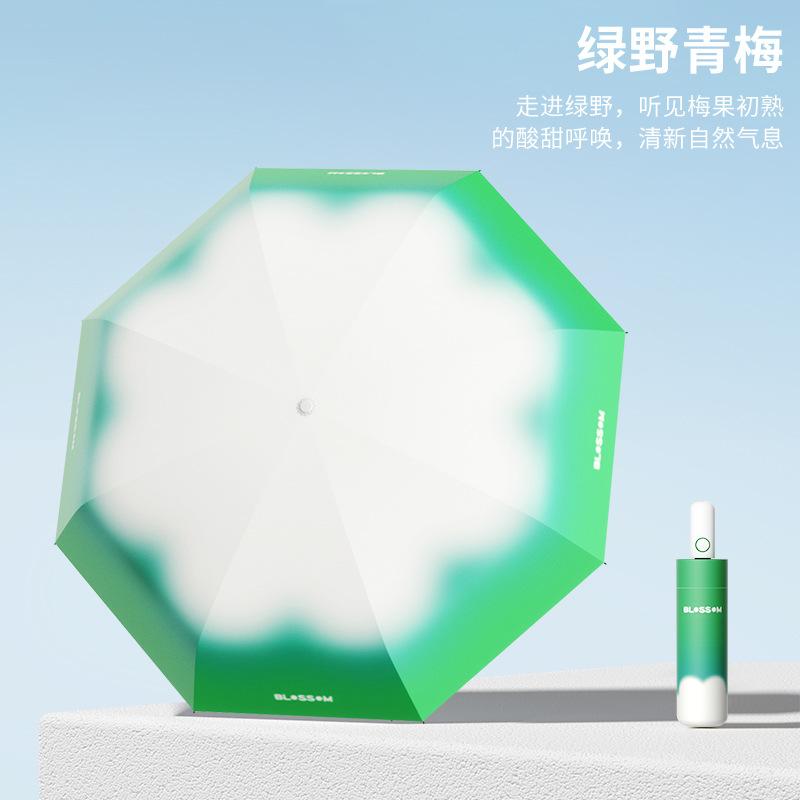 Knock beauty gradual change capsule umbrella women's weather and rain parasol sunscreen UV protection small portable mini pocket umbrella