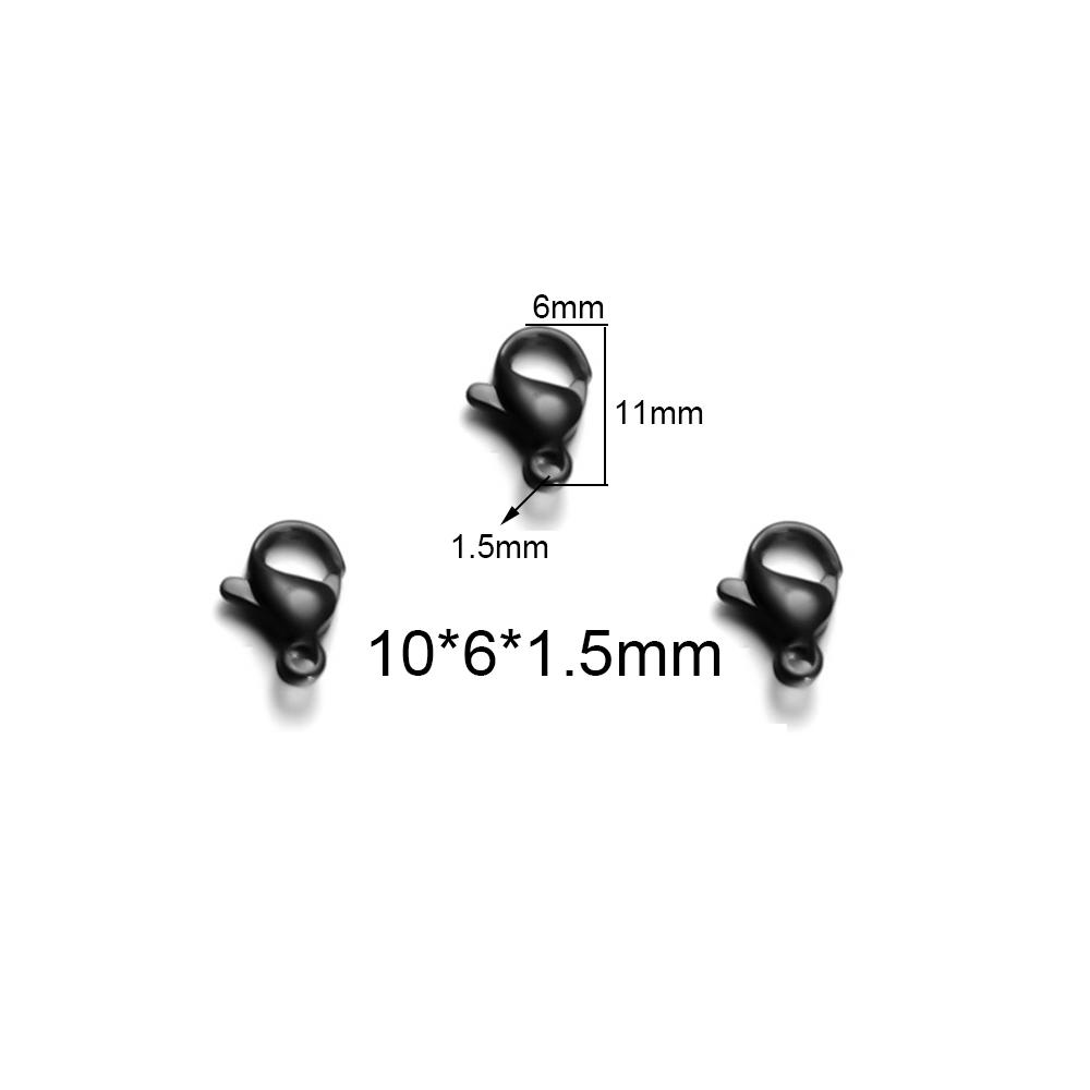 Semitree 25Pcs Stainless Steel Gold Black Lobster Clasps Jewelry Findings DIY Necklace Bracelet Making Accessories 9/10/12/15MM