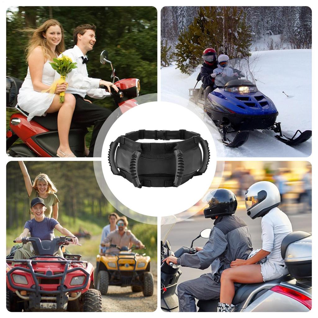 Alças de Passageiro para Motocicleta Alça Ajustável para Banco Traseiro de Motocicleta Cinto de Cintura para Moto Alça de Banco Traseiro Para Pilotos Crianças Adultos