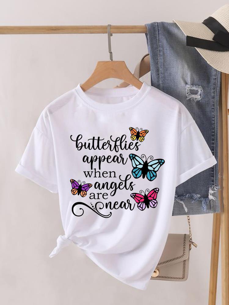 (Asian Size) flower trend cute T Shirt Lady Female Top Fashion Graphic Short Sleeve T-shirts Casual Printed Clothing Women Tee