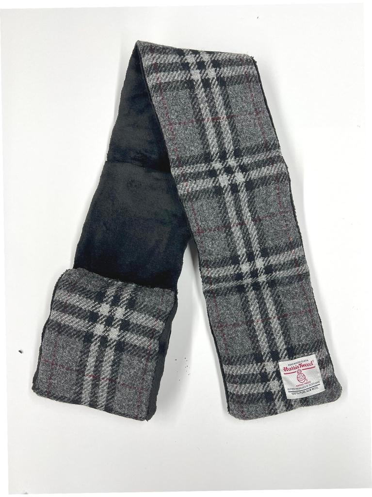 Sleeping Sheep Harris Tweed Short with Boa Insert Scarf Scarf, Padded, Unisex, Fleece-Lined, Case, Lining, (Black, White, Red, CK)