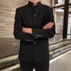 Men's Business Casual Stand Collar Solid Color Tang Suit Jacket