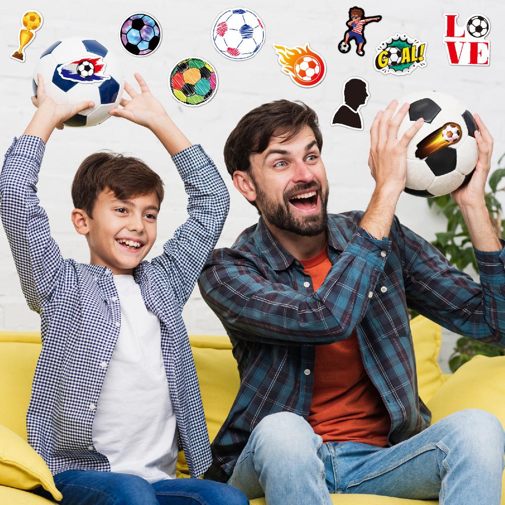 50 Multi-Style Football Stickers Outdoor Sports Balls Water Cup Skateboard Guitar Luggage Football Stickers