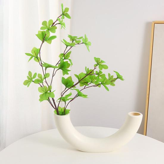 Yousheng Vase Versatile Arc-Shaped Decorative Vase Bedroom Floral Arrangement Vessel Living Room Home Office Decor
