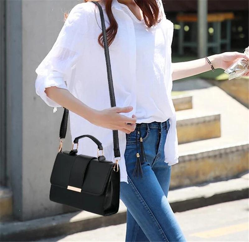 Women Fashion Pu Leather Shoulder Compact Flap Crossbody Handbags Top Handle Messenger Bags High Quality Luxury Ladies Hand Bag