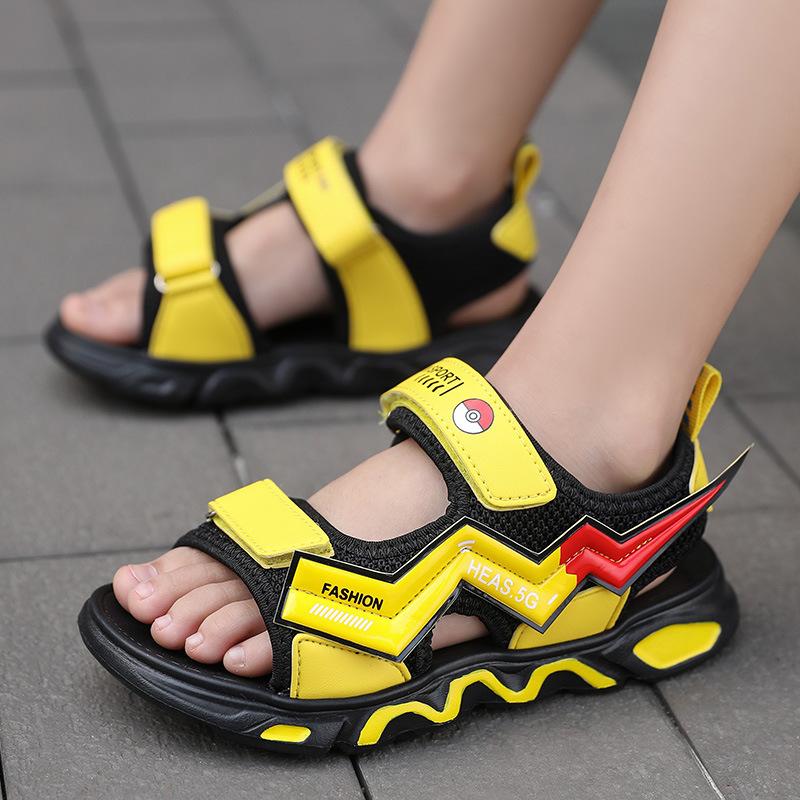 Factory children's sandals summer new boys Pikachu cool slippers medium and older children non-slip casual beach shoes