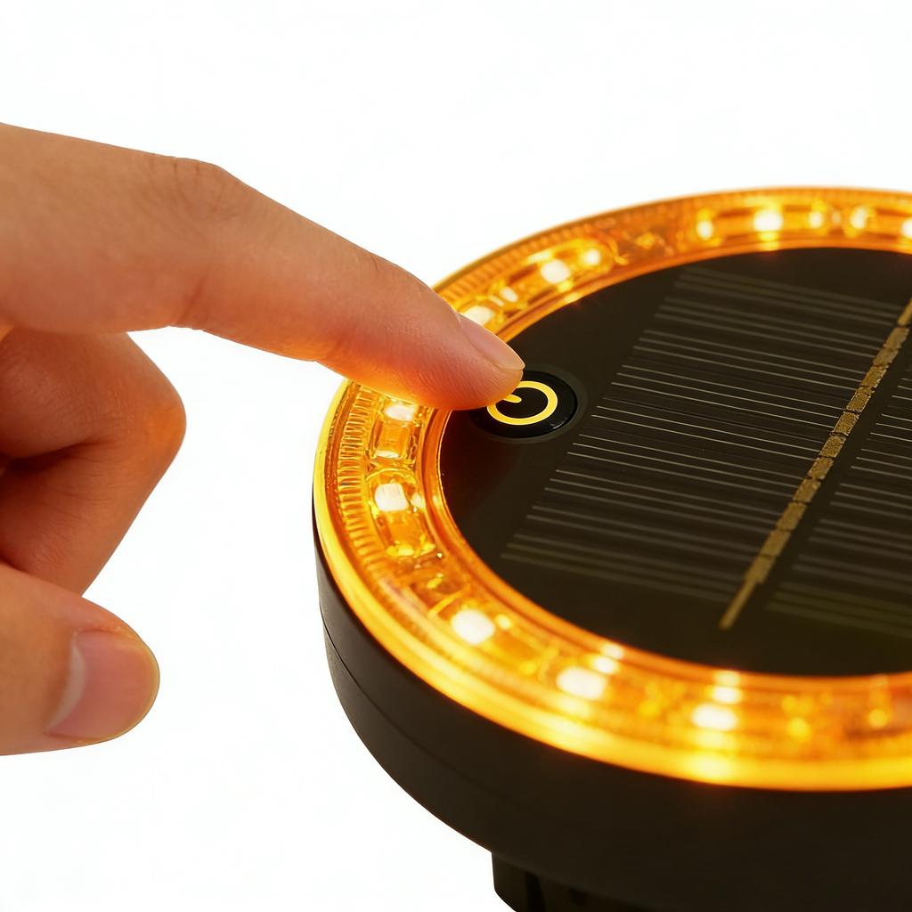 Kabellose Solarkennleuchte: Berührungsgesteuerte Bernsteinfarbene Blinklampe, Magnetische Auto-Dach-Stroboskoplicht, Wasserdichte Sicherheitsleuchte, LED