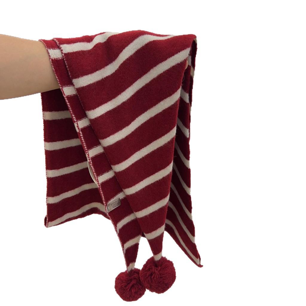 Japanese Handmade 100% Wool Striped Triangle Scarf: Versatile Christmas Shawl & Neck Warmer.