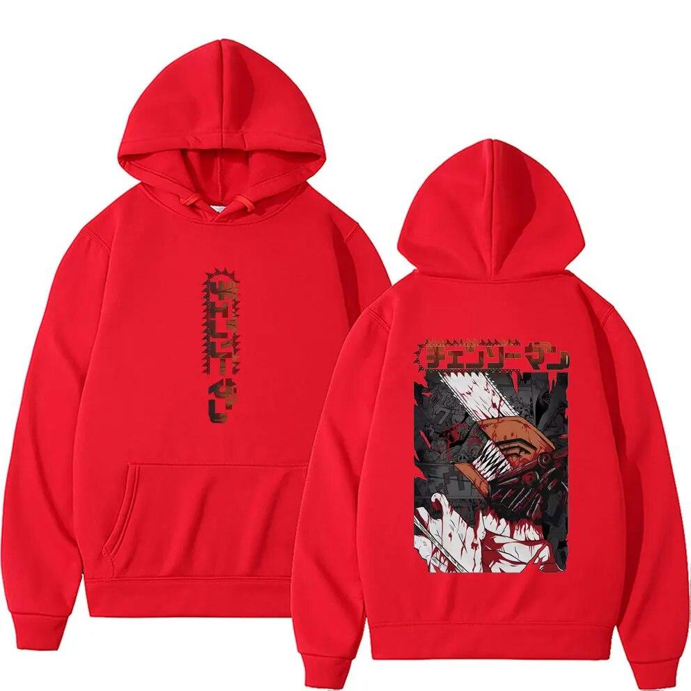 Japonské Anime Motorová pila Unisex Denji Pochita Grafická Mikina Unisex Dámské Unisexga Fleece Bavlna Mikiny Sportovní oblečení Unisex Běžná mikina