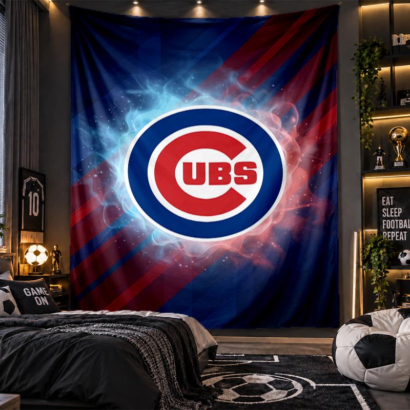 Wall Hanging Tapestry Chicago Cubs Print Cloth for Living Room Bedroom Home Decor