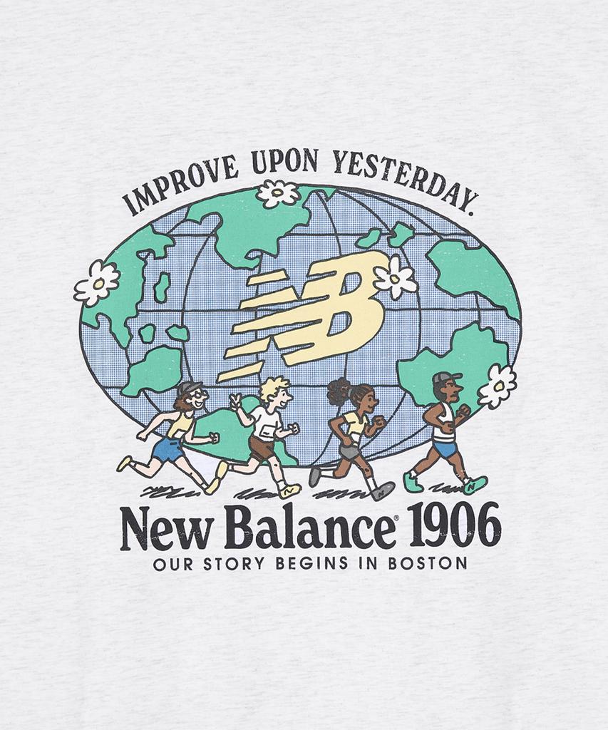 Nyuballanseu Nbneg21513 / Uni Nb Friends Earth Graphic Short Sleeve T-Shirt (Light Gray)