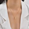 Niche Design Y-Shaped Stainless Steel Zircon Necklace, Versatile Women'S Jewelry Nc-2438