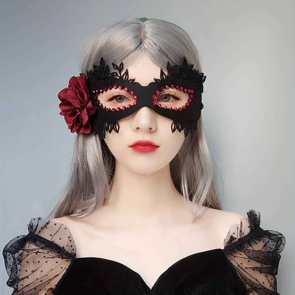 1Pc, flower dress up mask, half face, mask party, photo props.