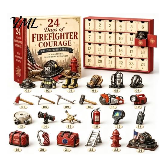 Simulation Scene Accessories 2026 Career Advent Calendar, 24-Day Countdown Box with Mini Occupation Retro Gift Set Figures, Community Helper Ornament