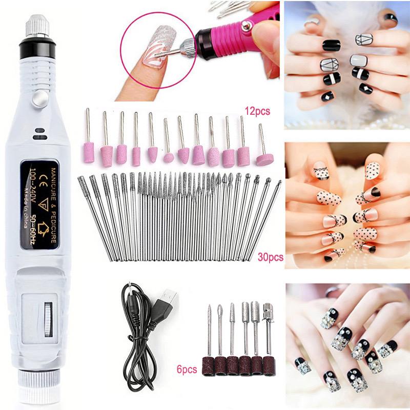 LULAA Electric Nail Drill Machine Set Pedicure Grinding Equipment Mill For Manicure  Professional Strong Nail Polishing Tool