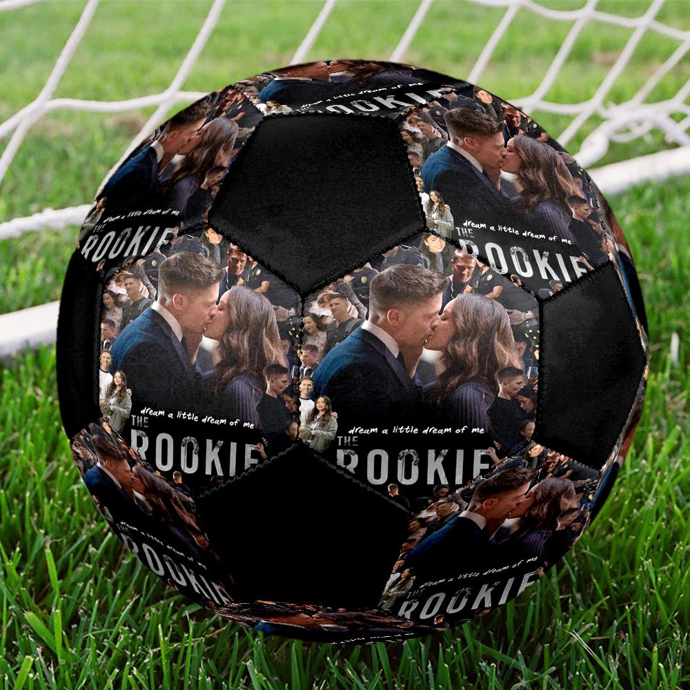 THE ROOKIE Indoor Soccer Ball Colorful Machine Stitched PVC Size 5 Team Training Competition Ready Durable High-Bounce Cool Sports Gift