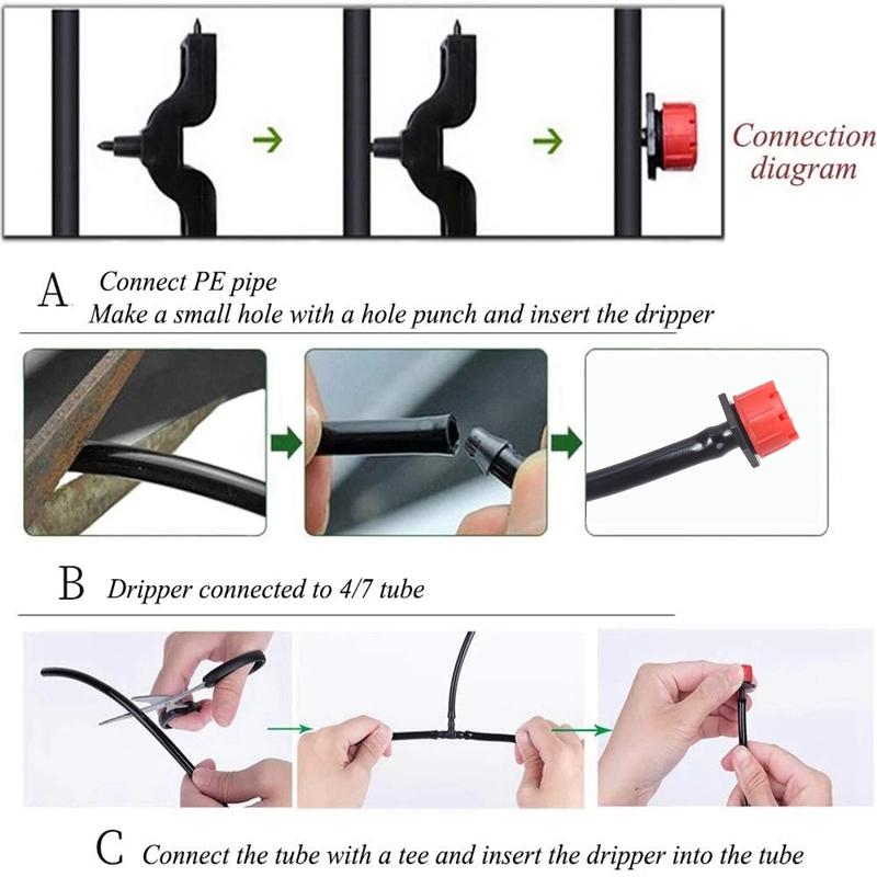 5-50m Drip Irrigation System Greenhouse Automatic Watering Kits Garden Hose Micro Drip Watering Kits with Adjustable Drippers