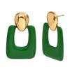MamacitaSlay Geometric Oval Colored Enamel Rectangle Drop Stainless Steel Earrings 2025 Trend Daily Jewellery Woman Accesories