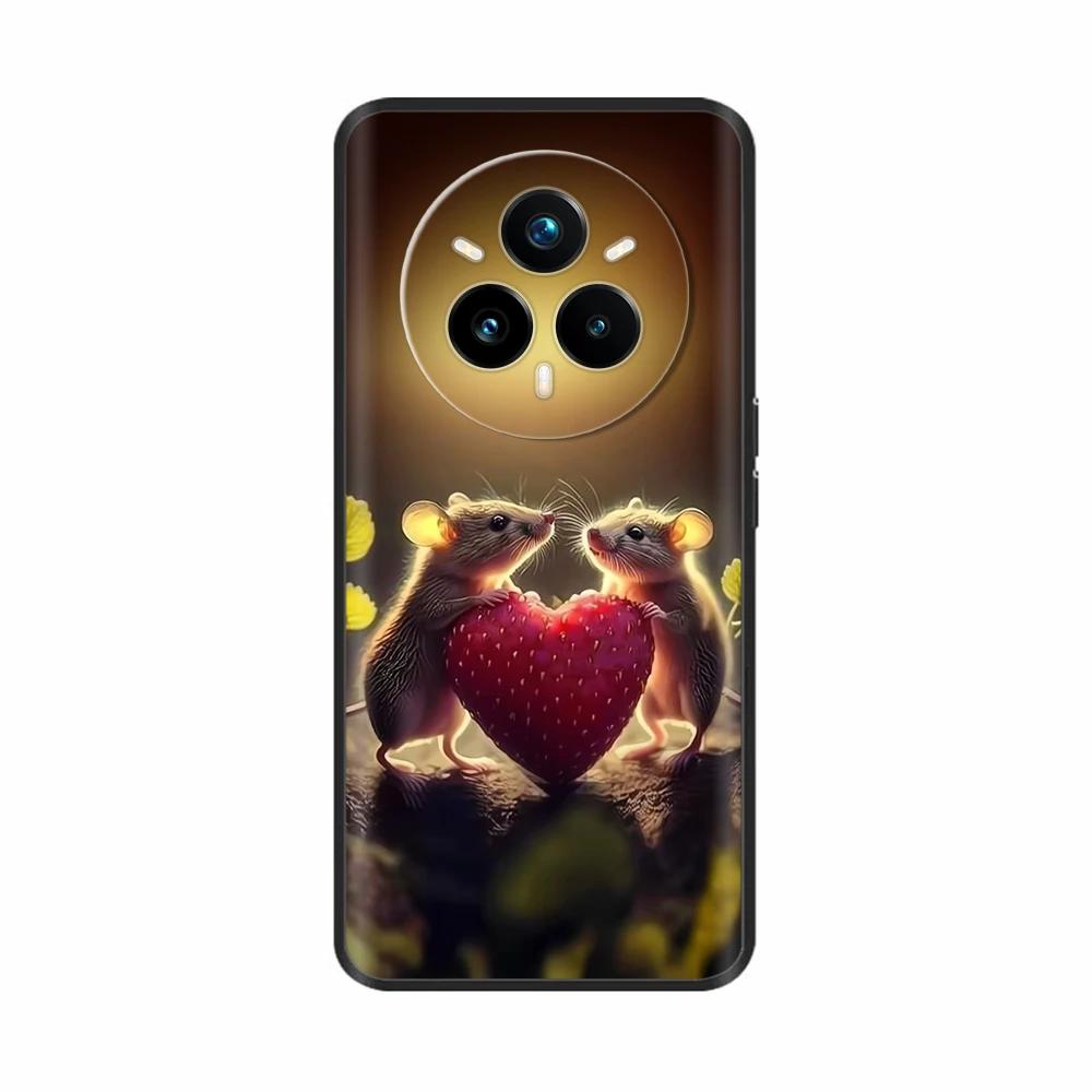 Für Realme 14 Pro Plus Hülle Rückseite Girly Mode Herz Blume Malerei Weiche TPU Hülle Fundas Für Oppo Realme 14 Pro+ Hüllen
