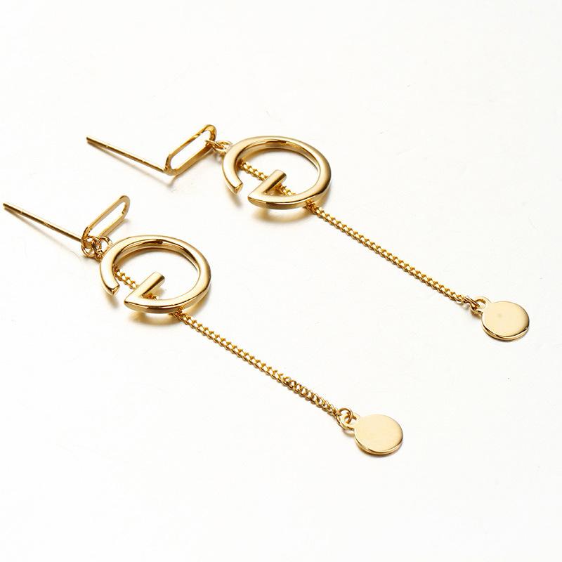 Purple Gold Letter Earrings, Exquisite Colored Gold-Plated Rose Gold Trendy Personalized Earrings.