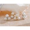 Yhpup Korean Style Simulated Pearls Flower Stud Earrings for Women Exquisite Stainless Steel Elegant Daily Waterproof Jewelry