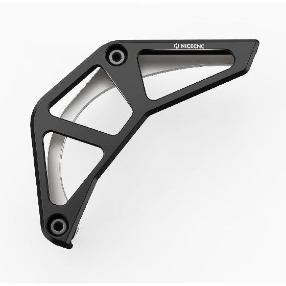 NICECNC Schwarzer Ritzelabdeckungsschutz Kompatibel mit Suzuki DRZ400S DRZ400SM 2000-2024 Siehe Passform Motorrad CNC Kettenschutz vorne