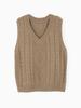 European and American Women's V-Neck Sleeveless Twisted Sweater Vest
