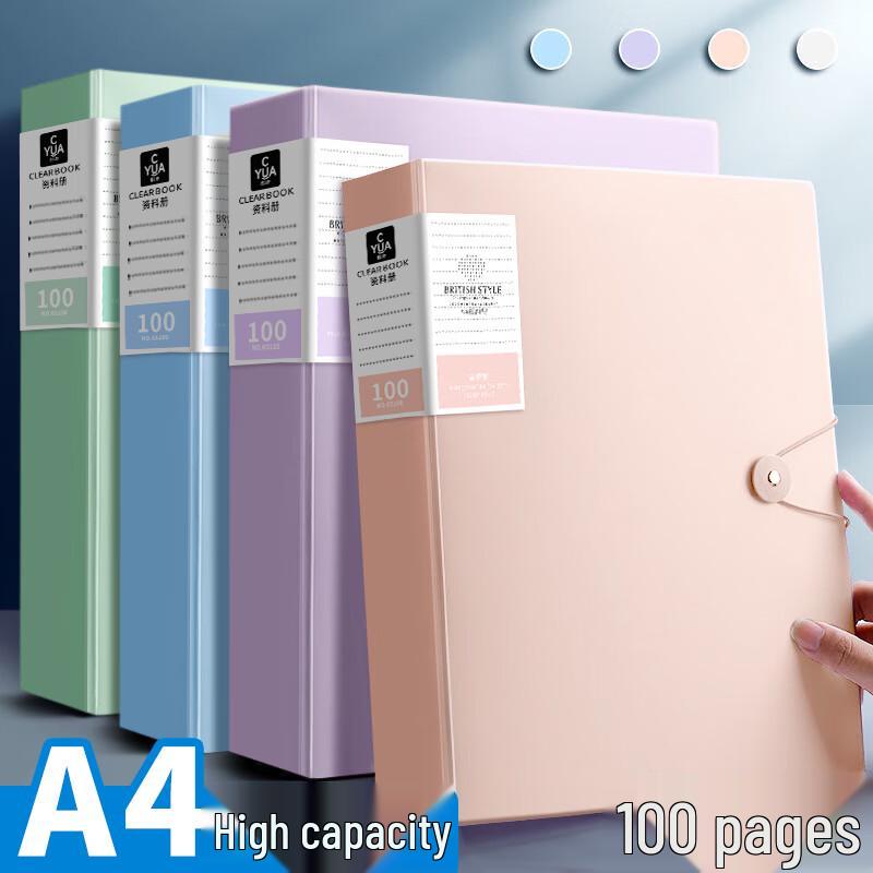 A4 100-Pocket Document Organizer Folder