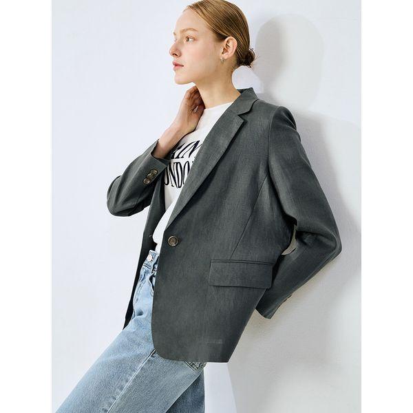  She S miSS  Linen claSSic One Button Jacket Swwjko22520