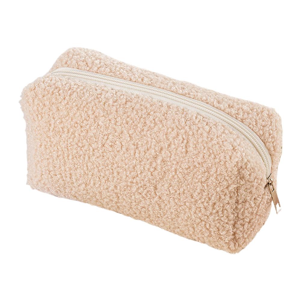 Fashionable Plush Cosmetic Pouch Portable Women's Cosmetic Organizer Clutch Storage Bag Lightweight Travel Makeup Bag