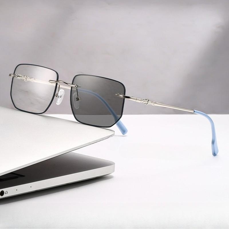 

Photochromic Fashion Myopia Glasses HD Anti Blue Light Glasses Women s Square Versatile Ultra Light Eyeframe 0 синий