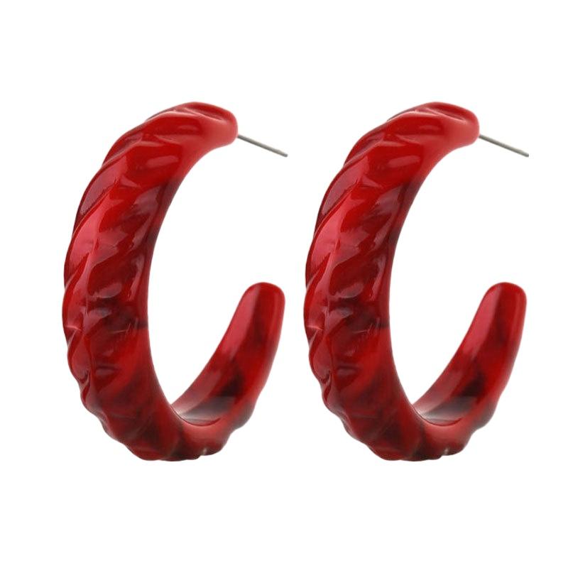 Trendy Vintage Burgundy Acrylic Drop Earrings For Women Wholesale Autumn Winter Ear Accessories