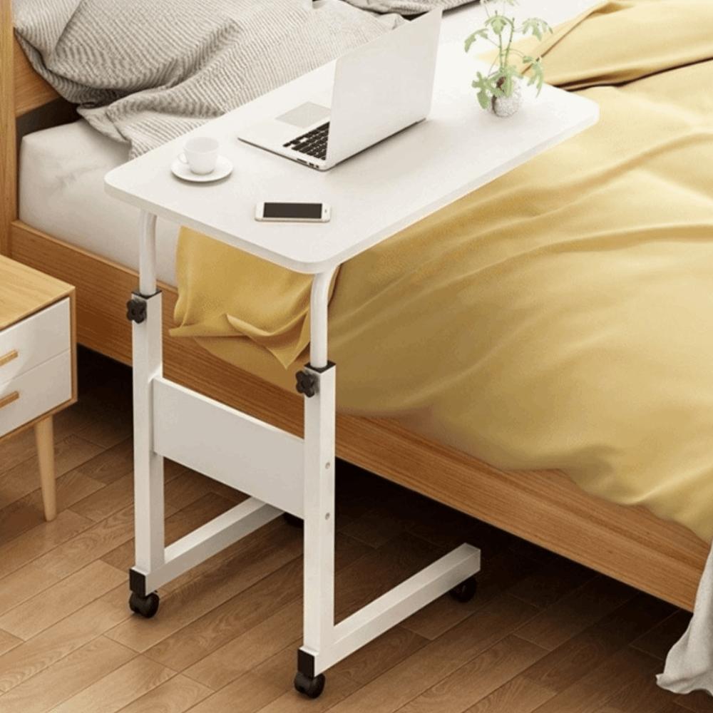 Fashion Portable Over Bed Table Adjustable Height with Wheels Bedside Table Desktop Computer Table Office Desk